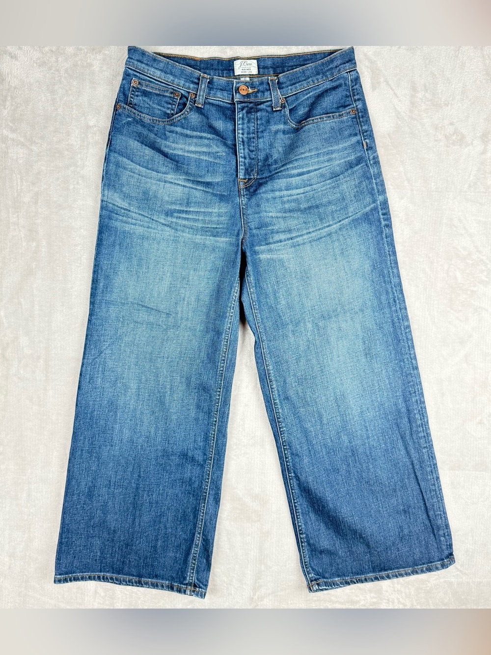 J.Crew Rayner Wide Leg Jeans Women’s 30 Medium Wash High Rise Denim